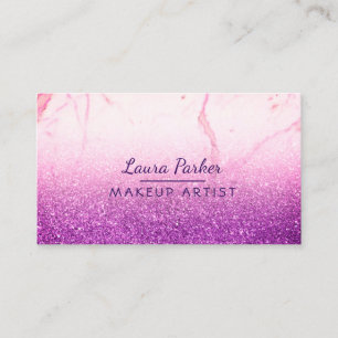 Carte De Visite Parties scintillant violette Faux Marbre maquillag