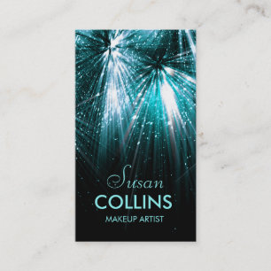 Carte De Visite Parties scintillant vive étincelle Maquillage bleu