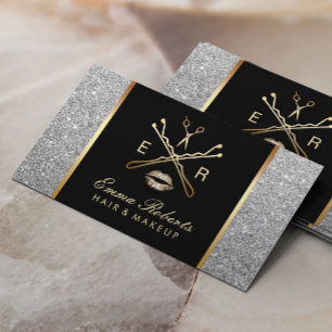 Carte De Visite Parties scintillantes argentées modernes de