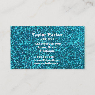 Carte De Visite Parties scintillantes bleues de Faux