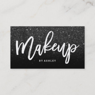 Carte De Visite Parties scintillantes chics de noir de faux de