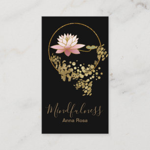 Carte De Visite Parties scintillantes d'or de Lotus de Mindfulness