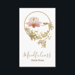 Carte De Visite Parties scintillantes d'or de Mindfulness de<br><div class="desc">* Conception de CARTES DE VISITE de parties scintillantes d'or de Lotus de Mindfulness de méditation de yoga. * Cette conception féminine est sur un arrière - plan blanc et inclut un lotus, la feuille et un cadre de cercle d'or. Cette conception verticale métaphysique spirituelle de nouvel âge de Mindfulness...</div>