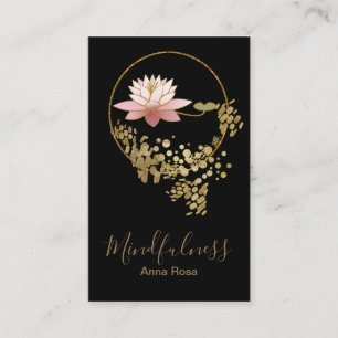 Carte De Visite Parties scintillantes d'or de Mindfulness de yoga
