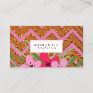 Carte de visite - parties scintillantes florales