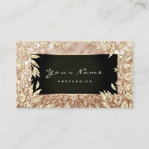 Carte De Visite Parties scintillantes florales d'or de cadre de