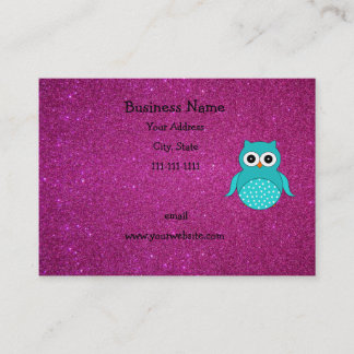 Carte De Visite Parties scintillantes mignonnes de rose de hibou