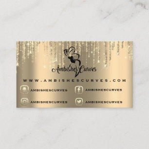 Carte De Visite Parties scintillantes WWW2 de ficelles d'or de