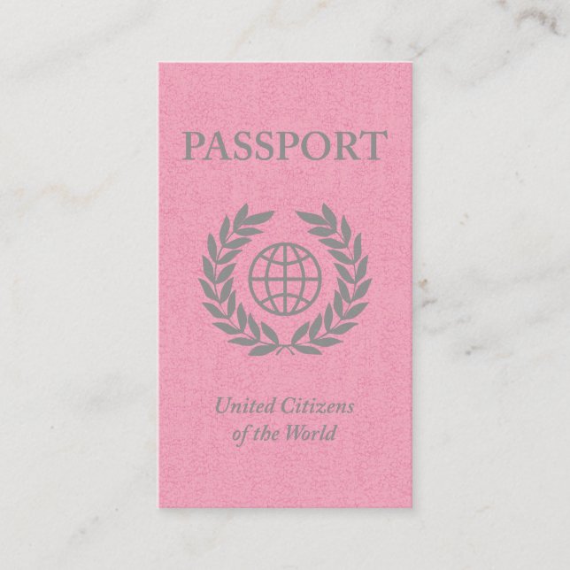 Carte De Visite passeport rose (Devant)