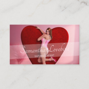 Carte De Visite Passionnée Saint Valentin fille dans un corse