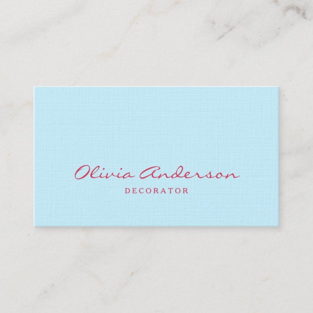 Carte De Visite Paste sky blue minimalistic (Devant)