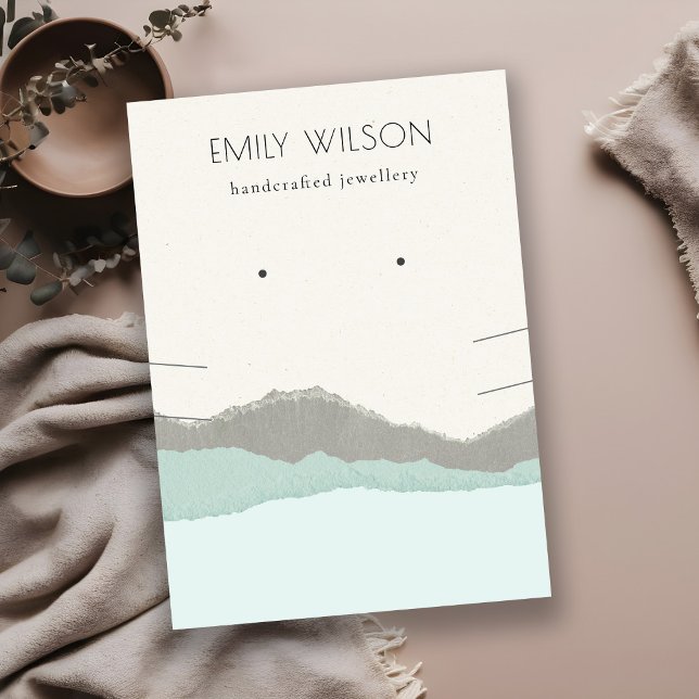Carte De Visite Pastel Aqua Kraft Collier d'apprentissage de la mo (Créateur téléchargé)