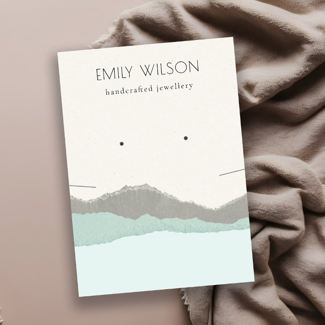 Carte De Visite Pastel Aqua Kraft Collier d'apprentissage de la mo (Créateur téléchargé)