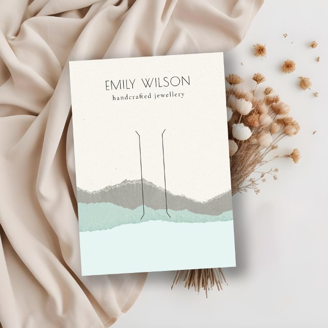 Carte De Visite Pastel Aqua Kraft Mountain Wair Clip Display (Créateur téléchargé)