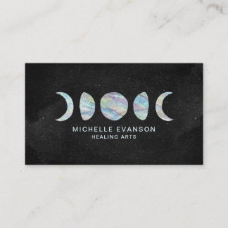 Carte De Visite Pastel Aquarelle Moon Phases Spirituel Zen