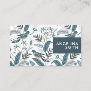 Carte De Visite Pastel birds motif tropical floral minimaliste