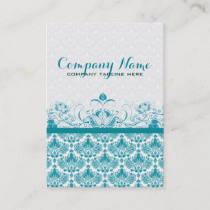 Carte De Visite Pastel Blue Vintage Orante Floral Damas Motif