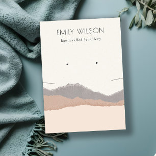 Carte De Visite Pastel Blush Kraft Mountain Wave Earring Collier