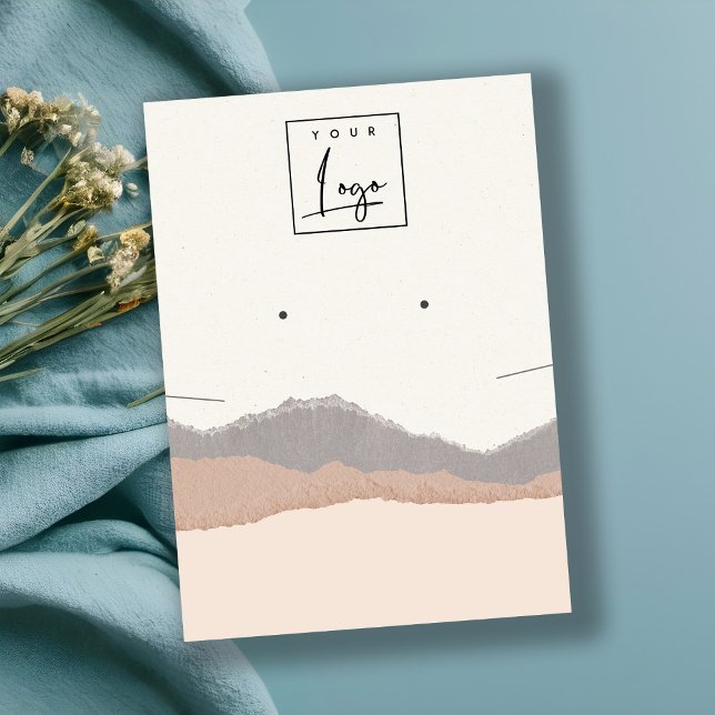 Carte De Visite Pastel Blush Kraft Mountain Wave Earring Necklace (Créateur téléchargé)