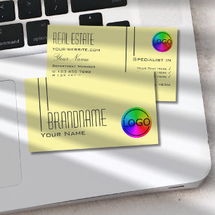 Carte De Visite Pastel clair jaune avec logo professionnel moderne