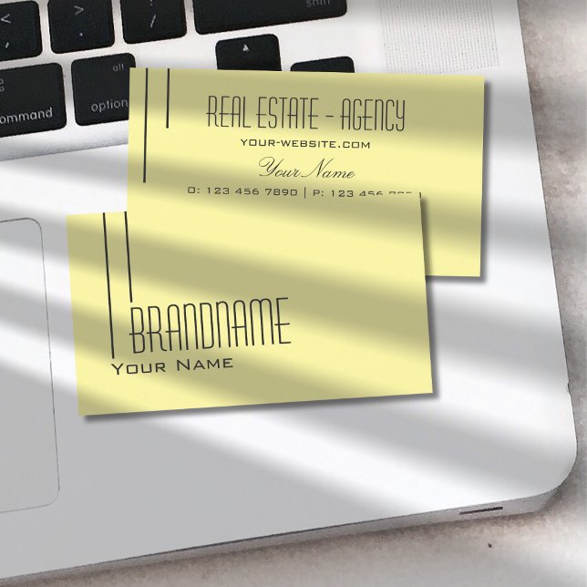 Carte De Visite Pastel clair jaune moderne Simple et professionnel (Créateur téléchargé)