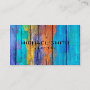 Carte De Visite Pastel coloré sur le bois #10
