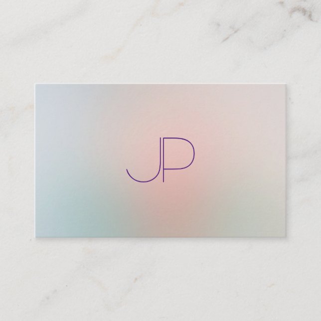 Carte De Visite Pastel Colors Moderne Monogramme Professionnel Élé (Devant)