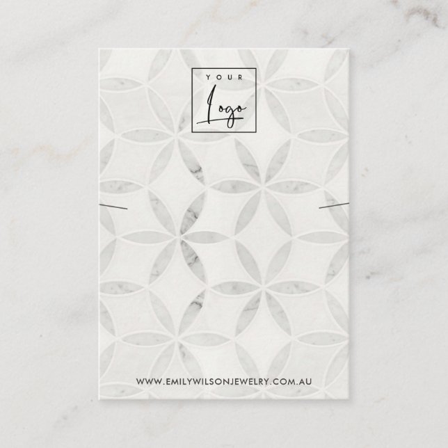 CARTE DE VISITE PASTEL DE BRACELET FLEURIER BLANC EN LACE (Devant)