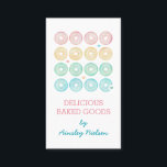 Carte De Visite Pastel Donuts | Boulangerie<br><div class="desc">Carte de visite blanc aux beignets pastel. Un délicieux carte de visite pour un chef pâtissier ou une boulangerie rose,  blanc,  vert,  jaune et bleu.</div>