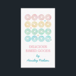 Carte De Visite Pastel Donuts | Boulangerie<br><div class="desc">Carte de visite blanc aux beignets pastel. Un délicieux carte de visite pour un chef pâtissier ou une boulangerie rose,  blanc,  vert,  jaune et bleu.</div>