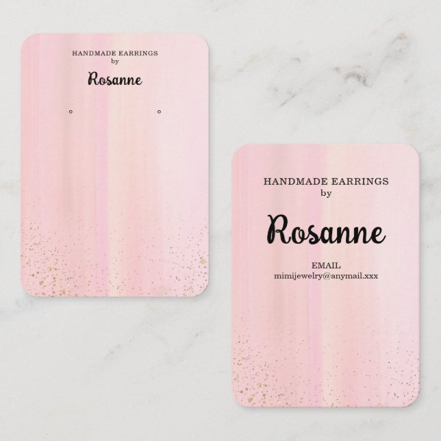 Carte De Visite Pastel Earring Display  Business Card (Devant / Derrière)