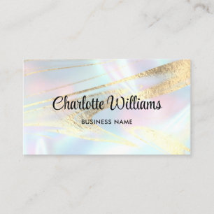 Carte De Visite Pastel Faux Holographique Élégant Pastel Opal