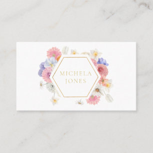 Carte De Visite Pastel Floral Femmes Élégant Designer Stylist Busi