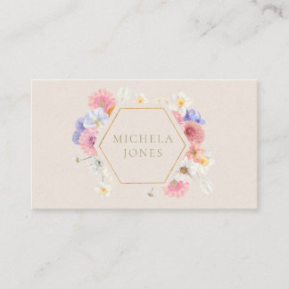 Carte De Visite Pastel Floral Femmes Élégant Designer Stylist Busi