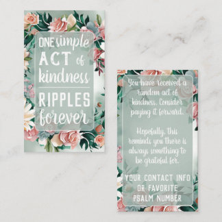 Carte De Visite Pastel Floral Pay it Forward Random Act Kindness