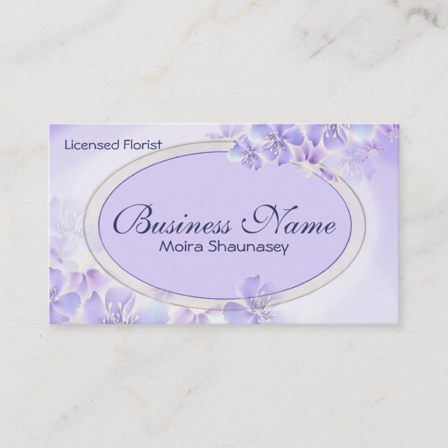 Carte De Visite Pastel Floral Violet (Devant)