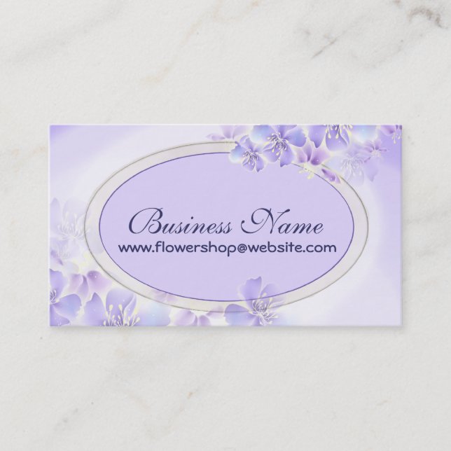 Carte De Visite Pastel Floral Violet (Devant)