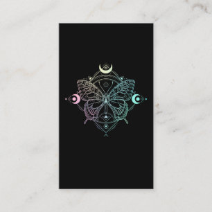 Carte De Visite Pastel Goth Moon Gothic Wicca Crescent Butterfly