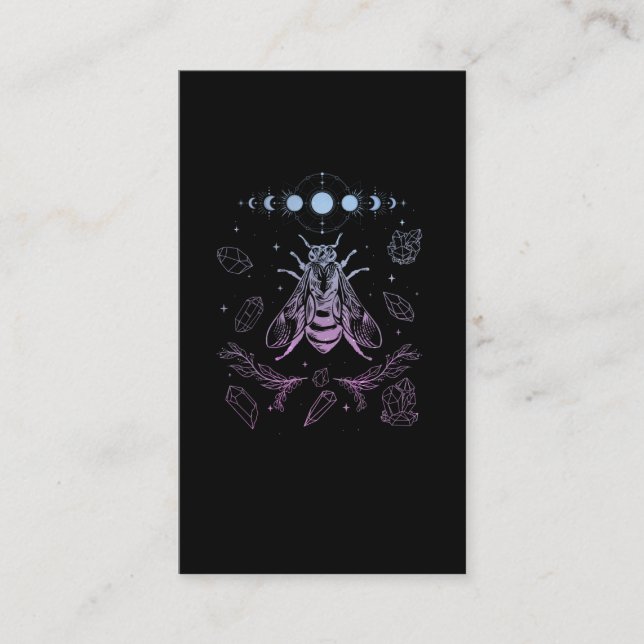 Carte De Visite Pastel Goth Moon Insect Gothique Wicca Crescent Be (Devant)