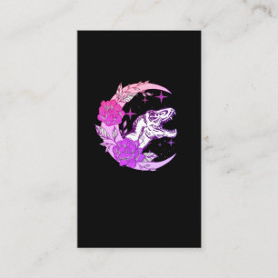 Carte De Visite Pastel Goth Moon Kawaii Trex Crescent Fleurs