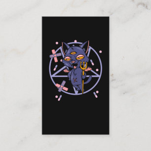 Carte De Visite Pastel Goth Moon Wiccan Animal Cat