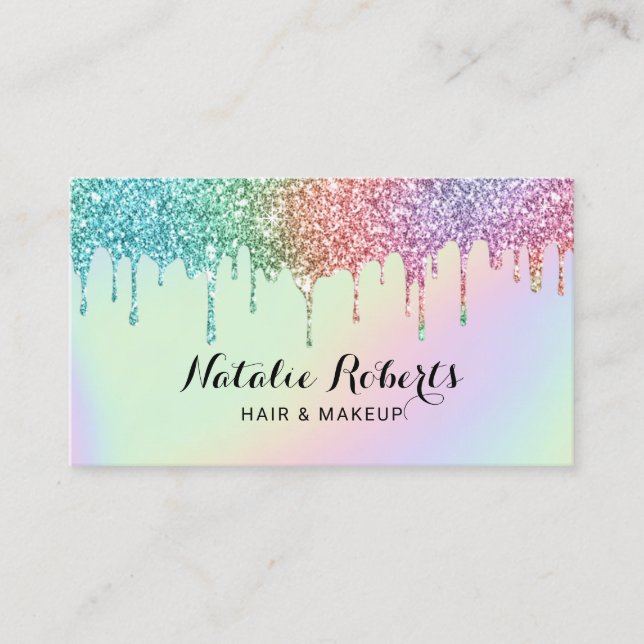 Carte De Visite Pastel Holographic Parties scintillant Drivers Bea (Devant)