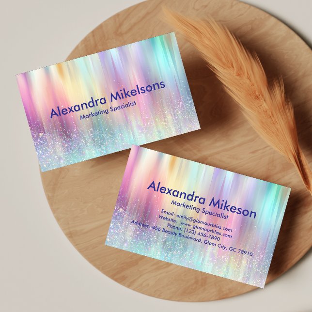 Carte De Visite Pastel Holographic Professional Branding (Créateur téléchargé)