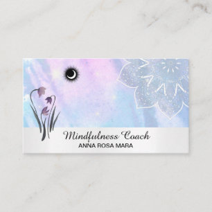 Carte De Visite *~* Pastel Moon Lacey Mandala Foil Floral