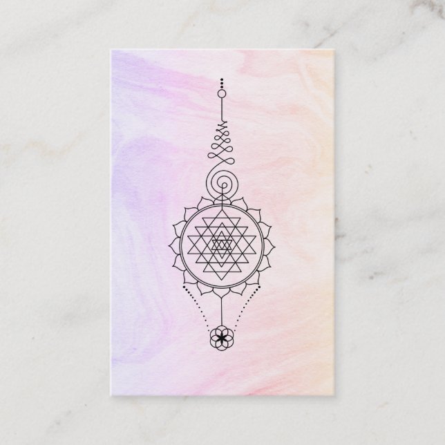 Carte De Visite *~* Pastel Ombre Marbre Reiki Healing Nirvana (Devant)