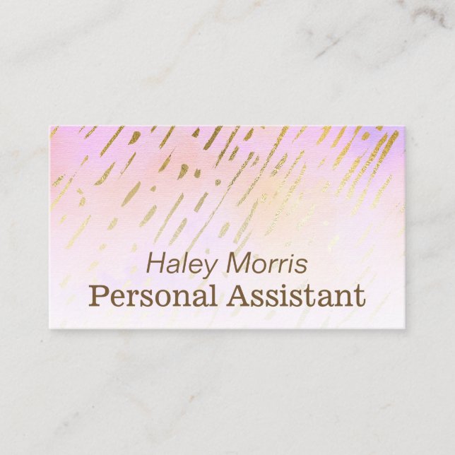 Carte De Visite Pastel Pink Freelance Assistant personnel (Devant)