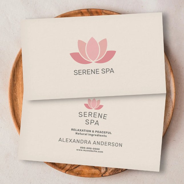 Carte De Visite Pastel Pink Lotus Flower - Spa Salon (Pastel Pink Lotus Flower - Spa Salon Business Card)