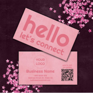 Carte De Visite Pastel Pink Moderne Minimal