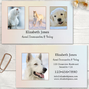 Carte De Visite Pastel Professional Animal Healer Photo