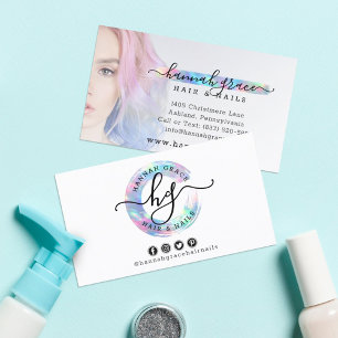 Carte De Visite Pastel Rainbow Paint Lavez Votre Logo Photo Person